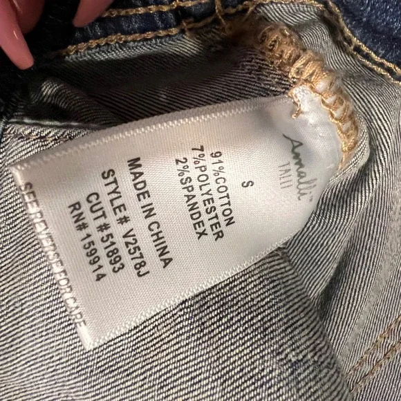 NWOT Amalli Talli Women's Denim Jacket Classic Blue Jean Jacket Size S Tall - Picture 5 of 8